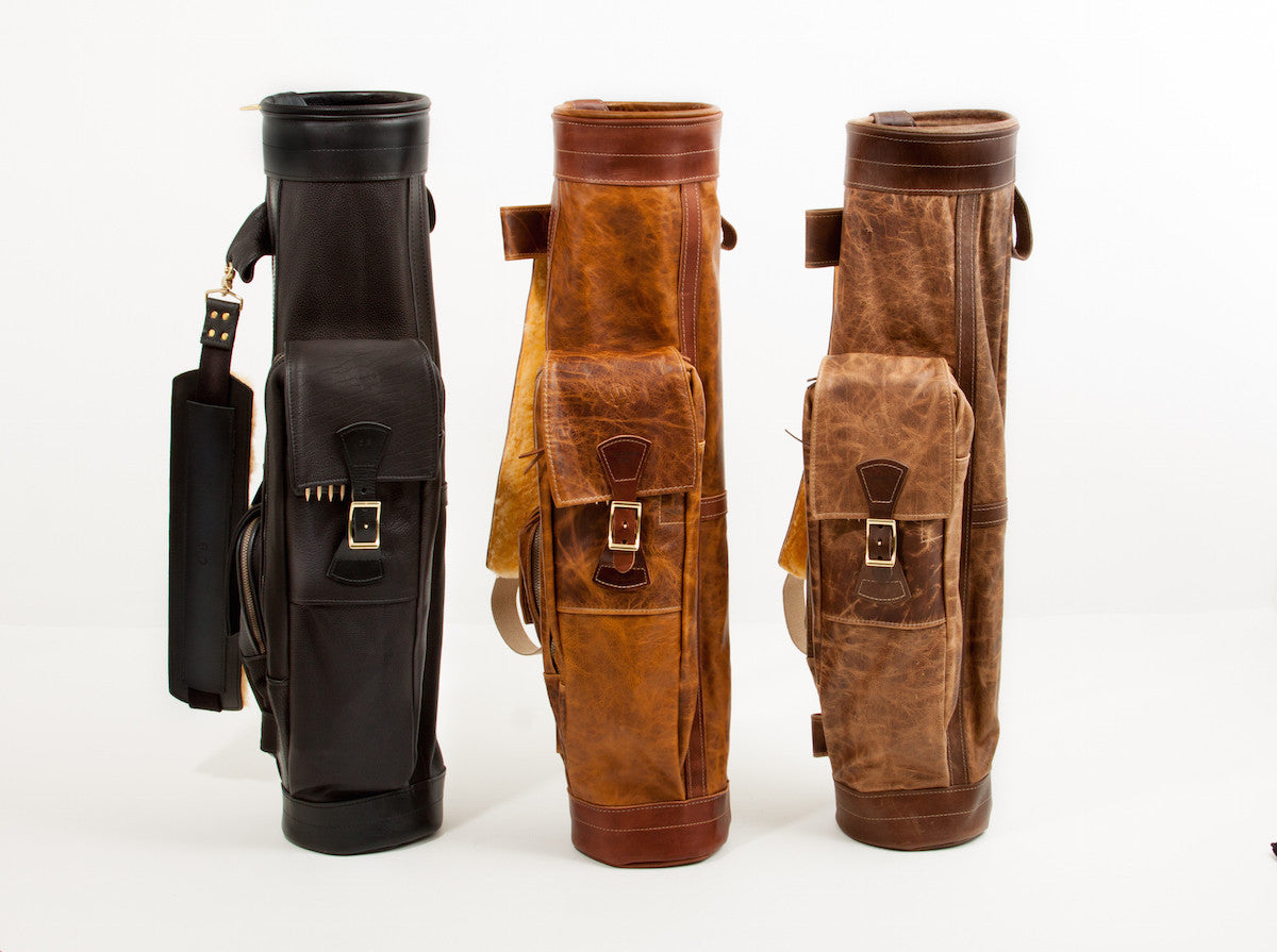 Leather and Waxed Canvas Golf Bags