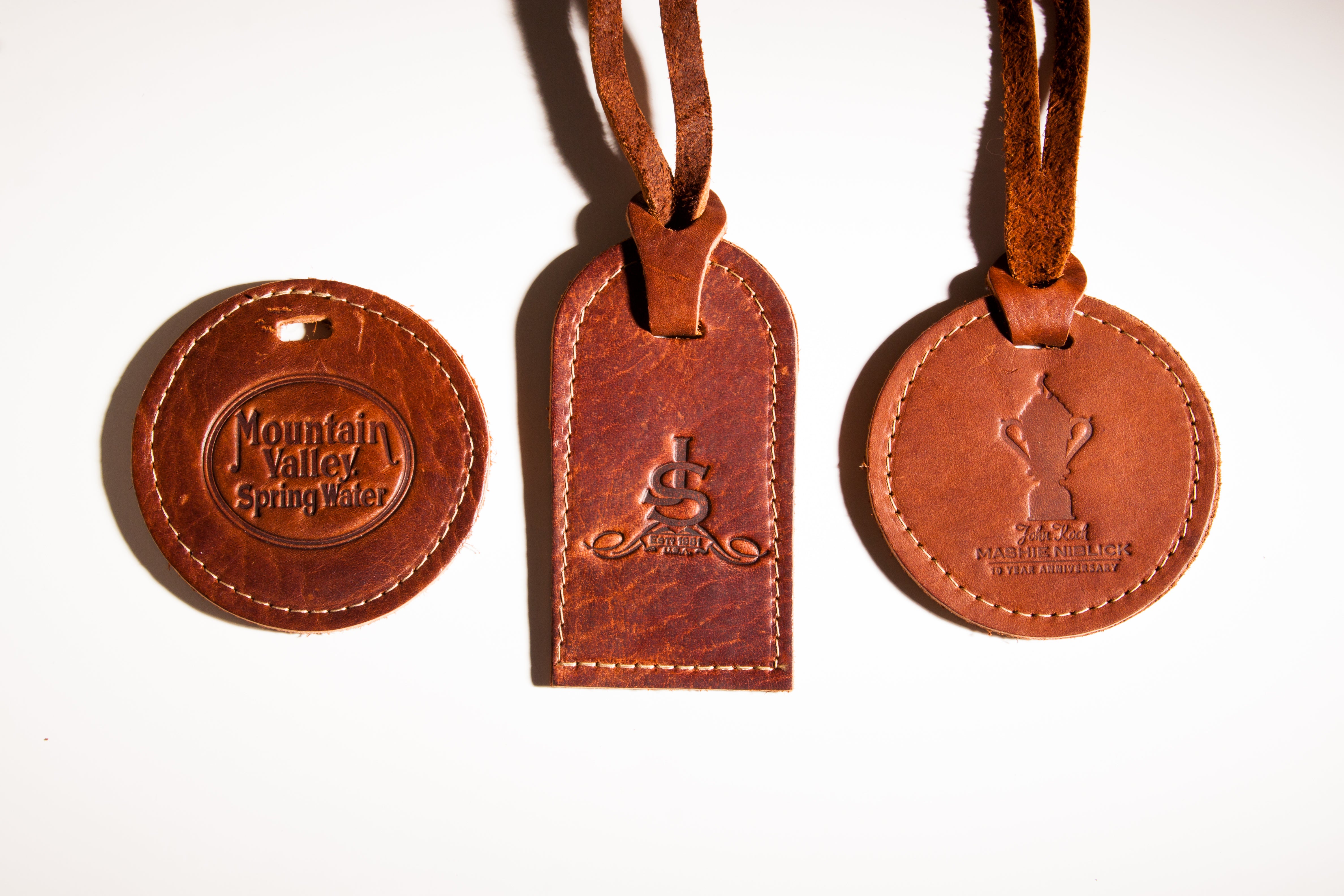 leather bag tags