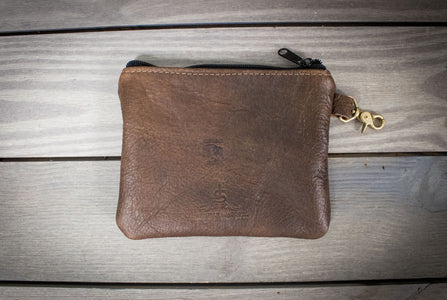 Leather Golf Tee Pouch Distressed Bison- Steurer & Jacoby