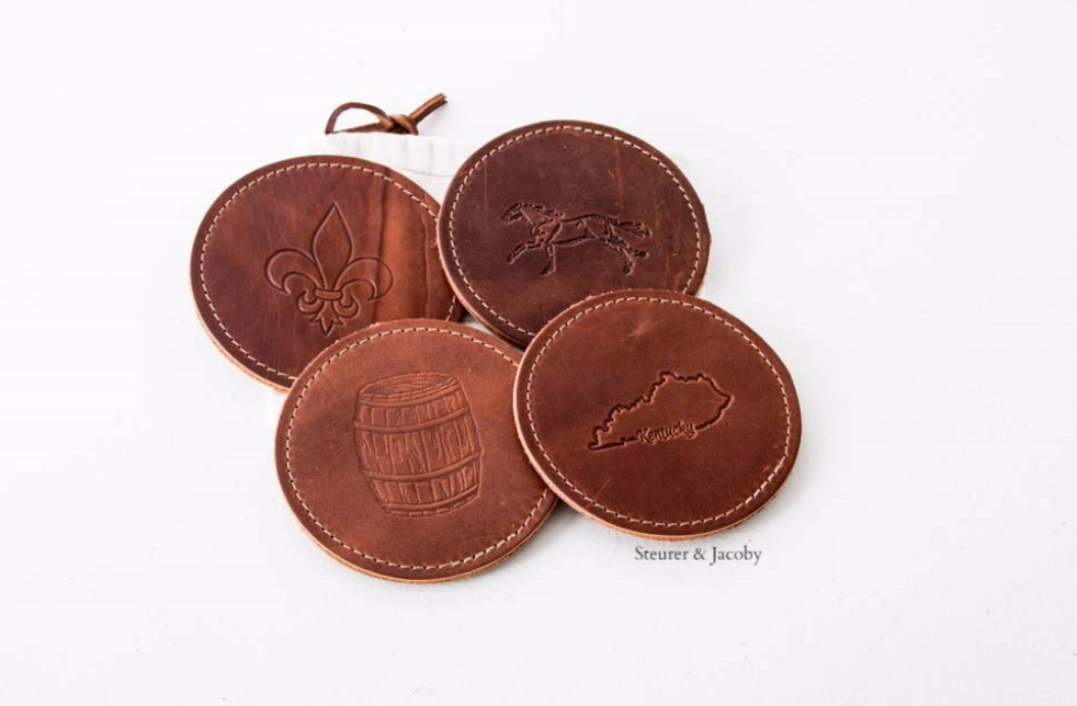 Handcrafted Leather Coasters- Round - Steurer & Jacoby