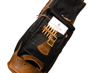 Black Leather Staff Golf Bag Pocket- Steurer & Jacoby