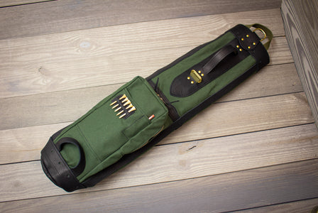 Olive Canvas and Black Leather Pencil Style Golf Bag - Steurer & Jacoby