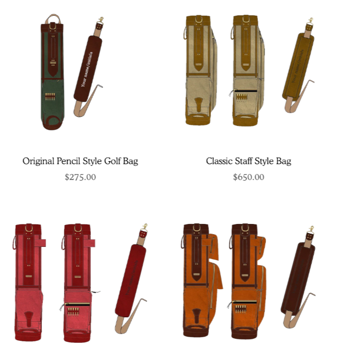 Design your own custom leather golf bag