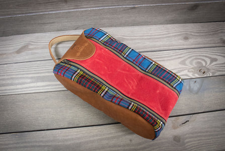 Anderson Tartan and Red Canvas Golf Shoe Bag- Steurer & Jacoby