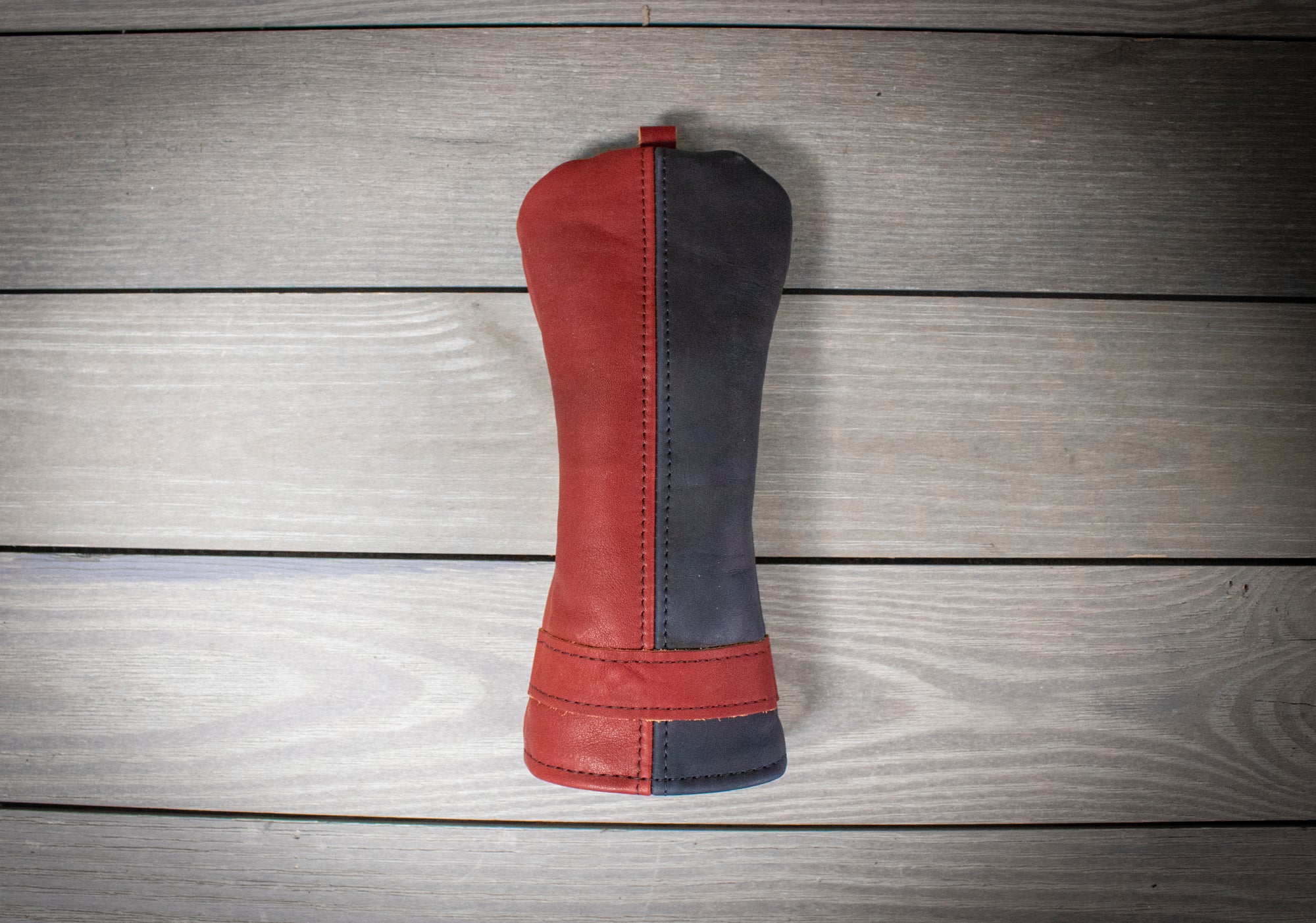 Black and Burgundy Leather Wood Cover- Steurer & Jacoby