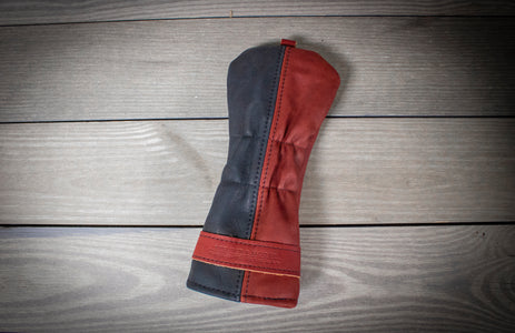 Black and Burgundy Leather Wood Covers- Steurer & Jacoby