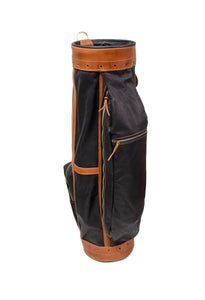Black Leather and Natural Leather Staff Golf Bag Black- Steurer & Jacoby