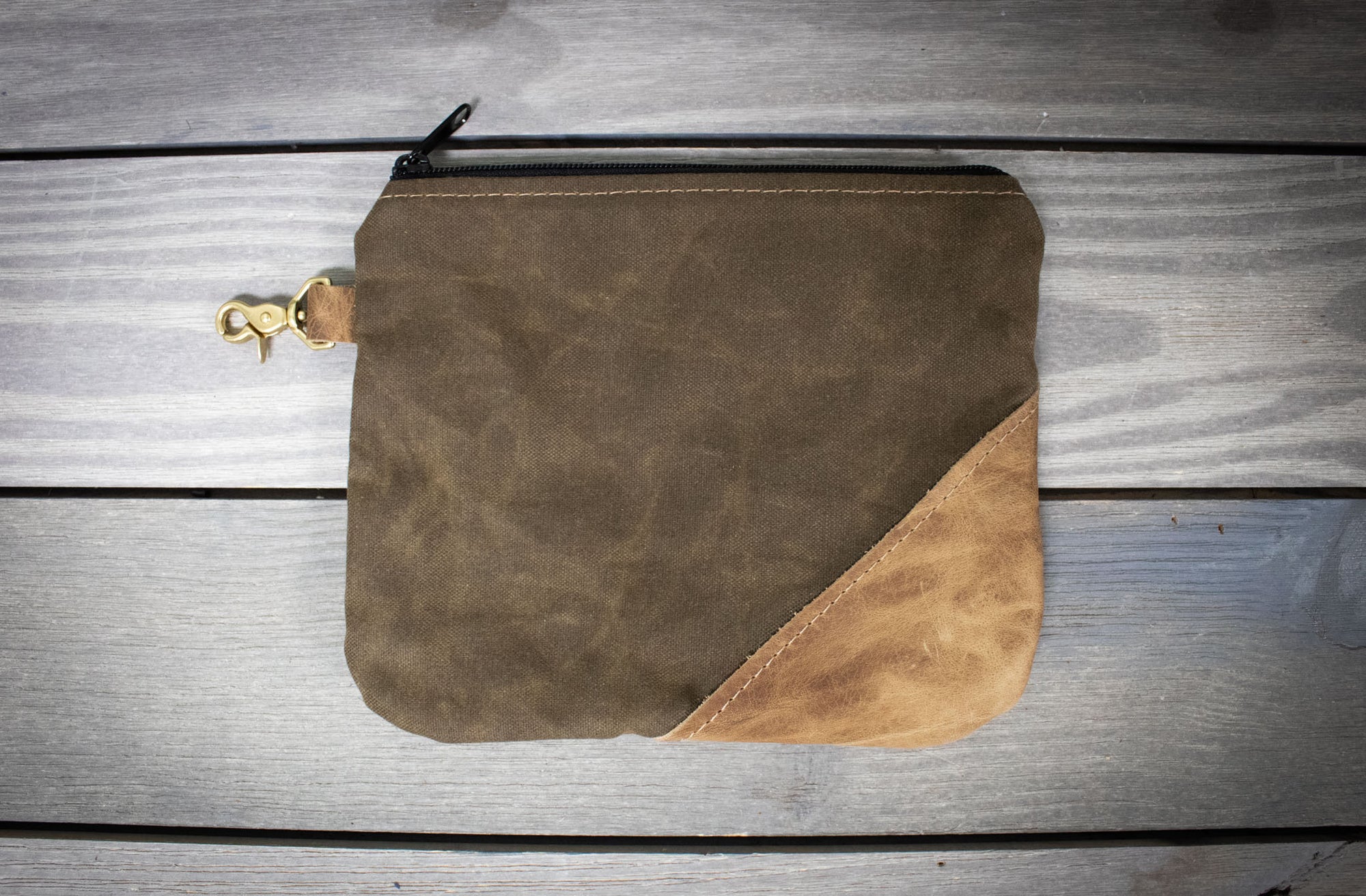 Bourbon and Chocolate Bison Leather Valuables Pouch- Steurer & Jacoby