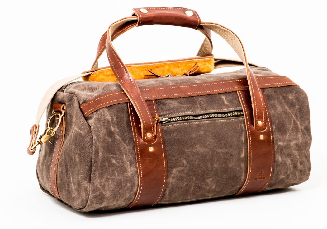 1 Rated Men's Weekend Bag - Leather and Canvas Duffel Bag
