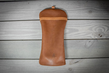 Chestnut and Natural Leather Driver Cover- Steurer & Jacoby