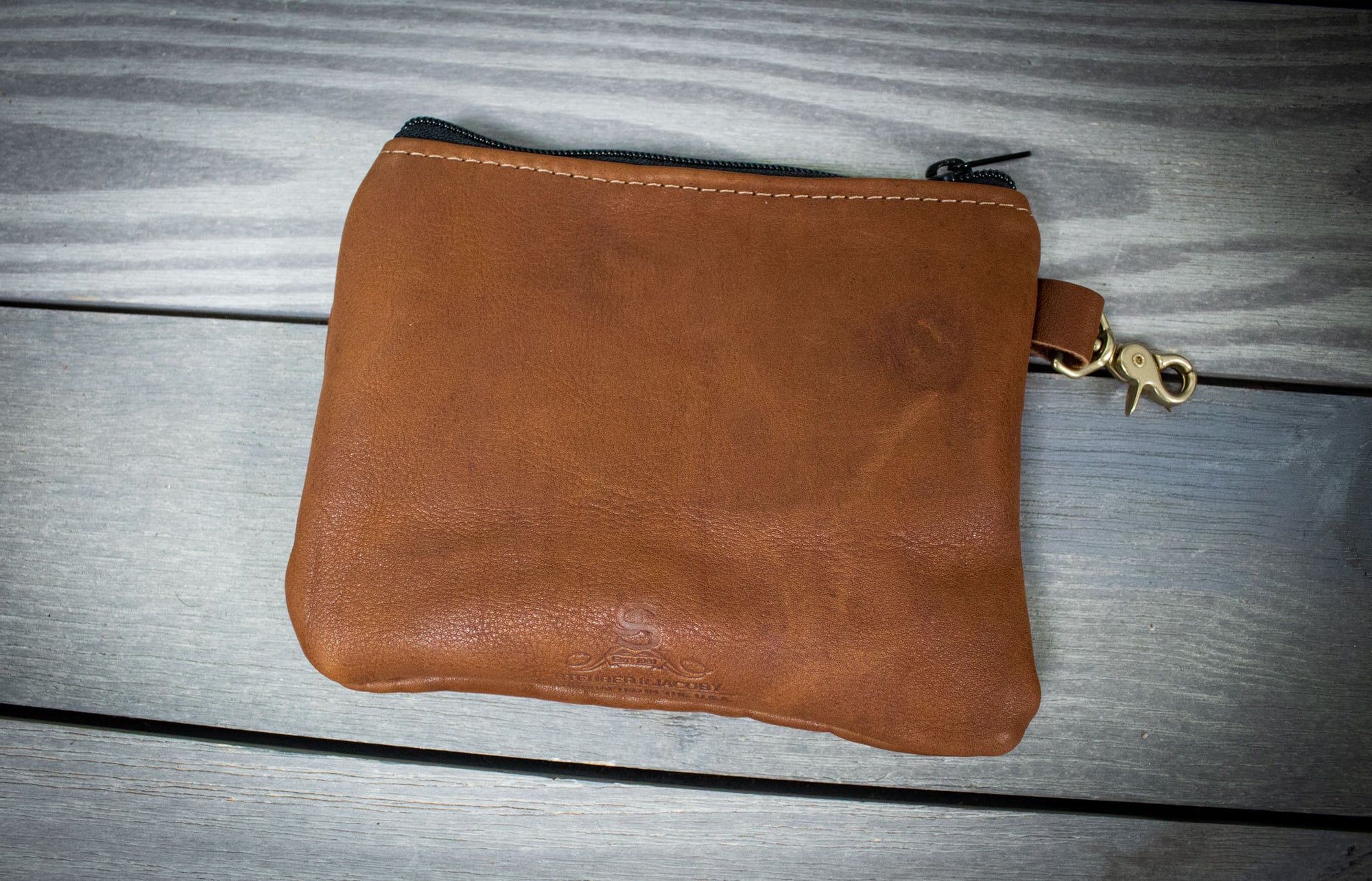 Leather Golf Tee Pouch Chestnut- Steurer & Jacoby