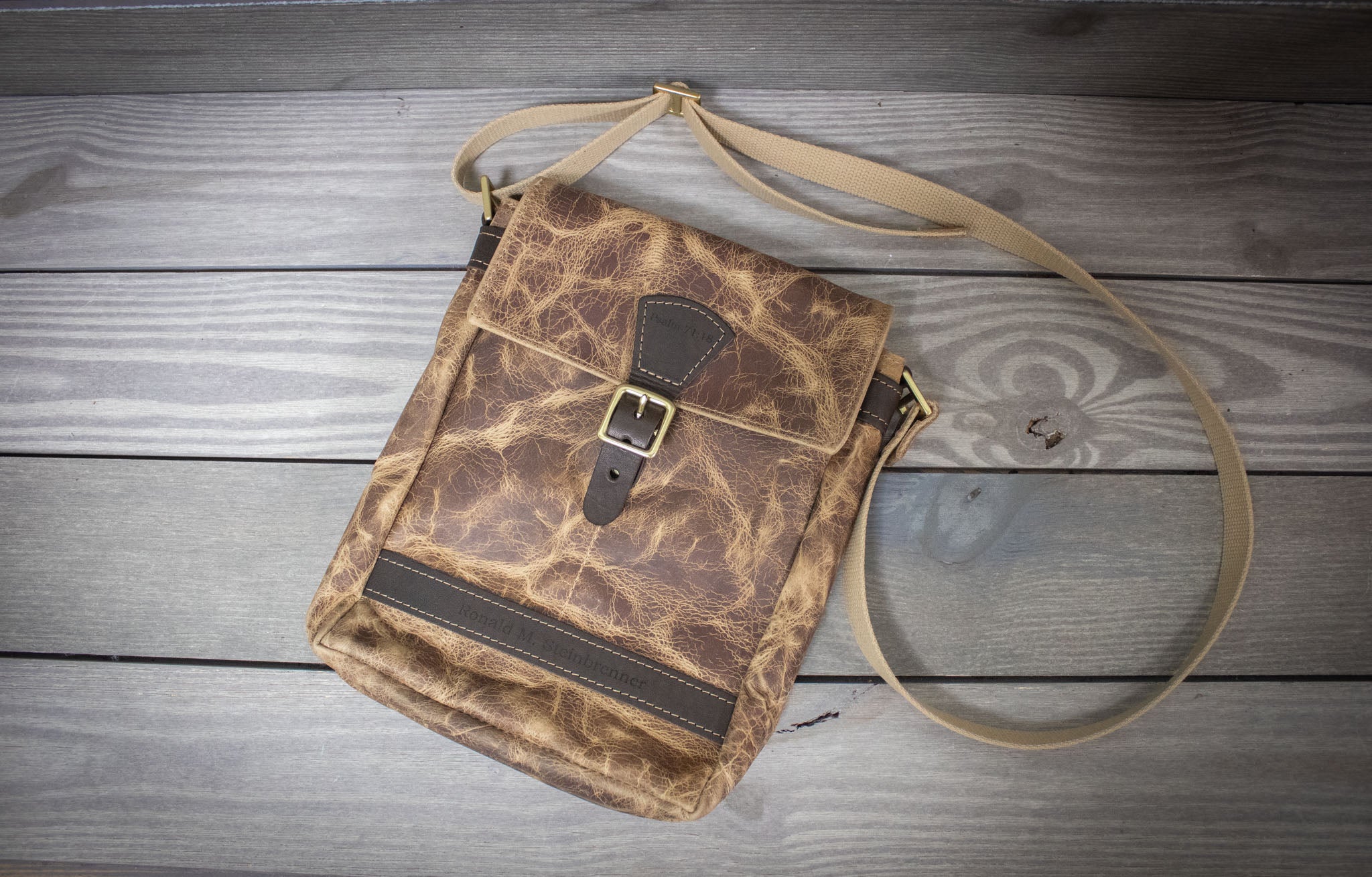 Chocolate Bison and Chocolate Cowhide Leather Satchel- Steurer & Jacoby