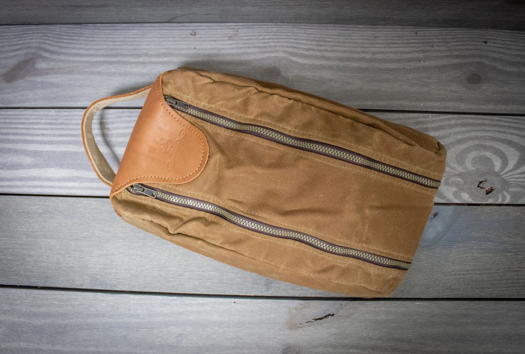 Field Tan and Natural Leather Shoe Bag- Steurer & Jacoby