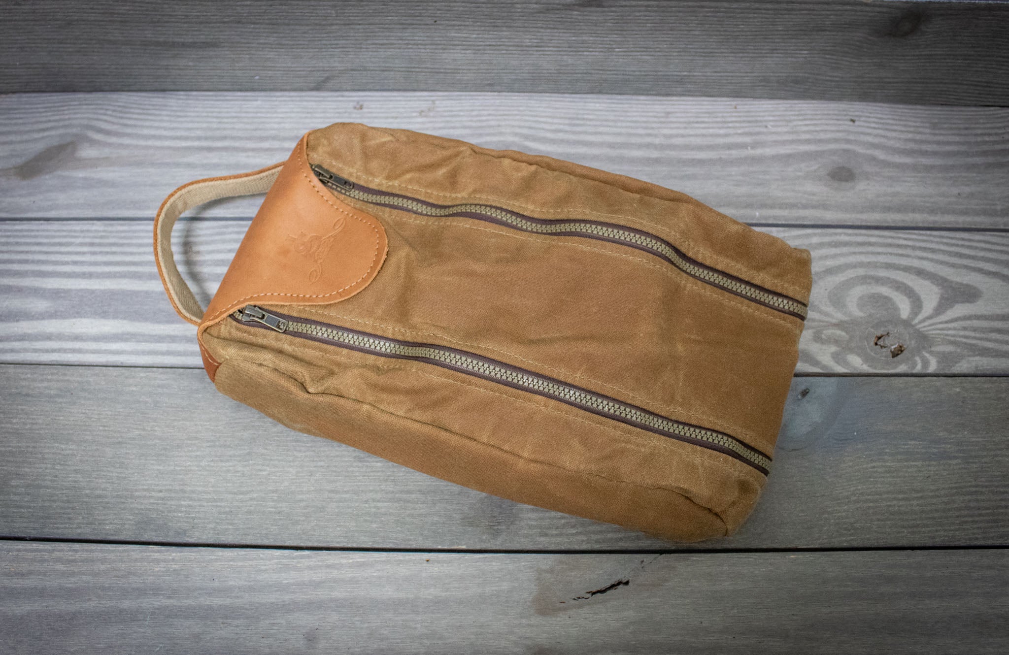Field Tan and Natural Leather Shoe Bag- Steurer & Jacoby