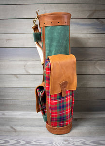 Fraser of Lovat Tartan and Leather Airliner Style Golf Bag- Steurer & Jacoby