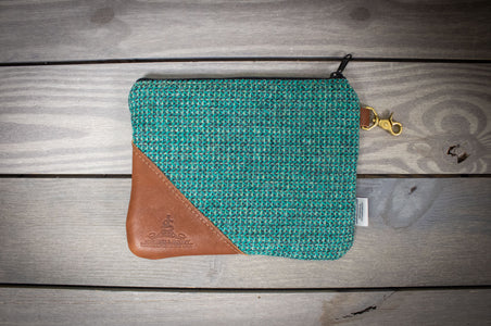 Harris Tweed and Leather Valuables Pouch- Steurer & Jacoby