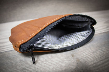 Inside of Leather Golf Tee Pouch- Steurer & Jacoby