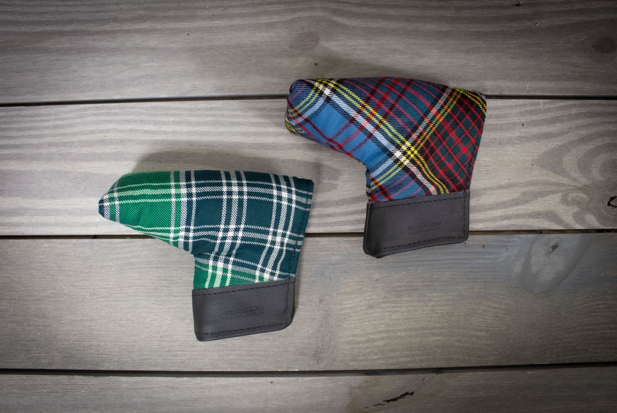 MacDonald Lord Isles Green Tartan and Anderson Modern Putter Cover with Black Leather- Steurer & Jacoby
