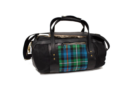 Mackenzie OC Tartan with Black Canvas and Black Leather Club Duffel- Steurer & Jacoby