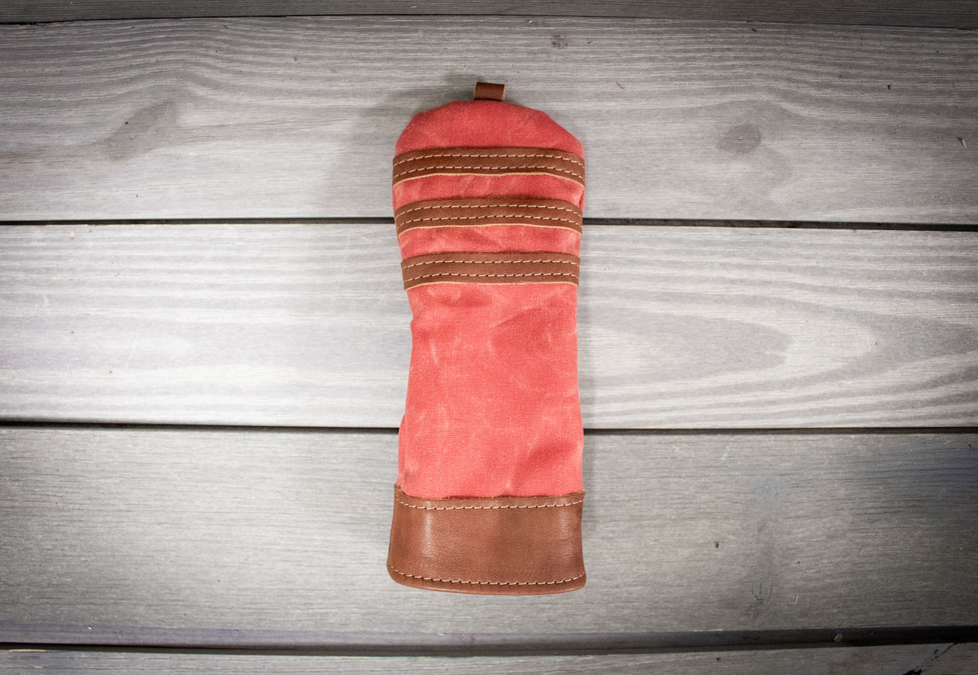 Nantucket Red Canvas and Leather Fairway Wood Cover- Steurer & Jacoby