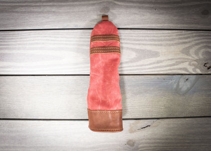 Nantucket Red Canvas and Leather Hybrid Cover- Steurer & Jacoby