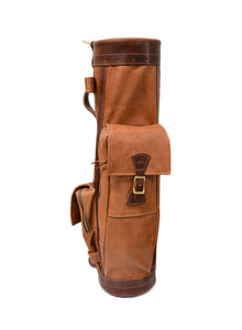 Natural Leather and Chestnut Leather Trim Airliner Style Golf Bag- Steurer & Jacoby