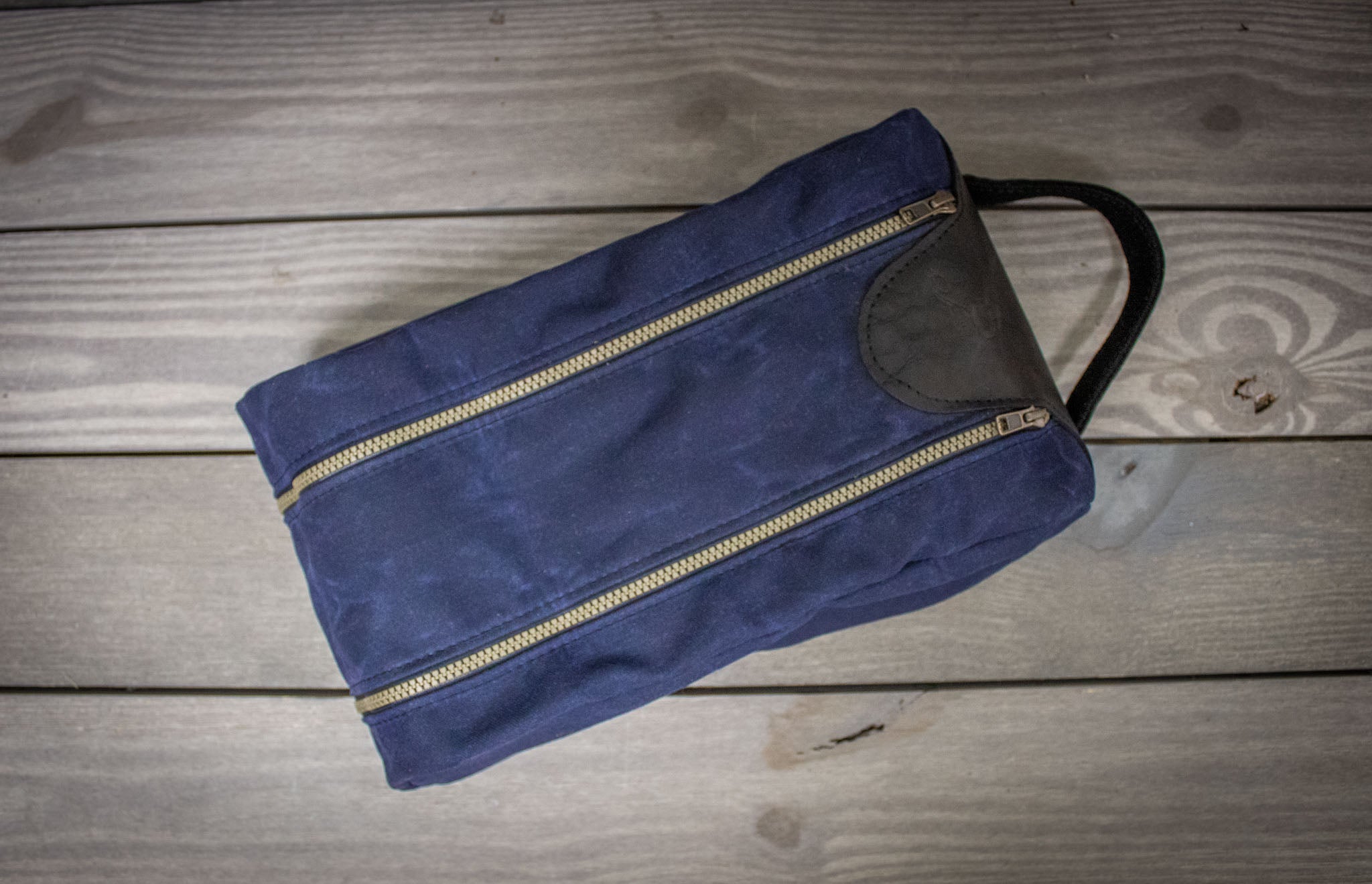 Navy and Black Leather Shoe Bag- Steurer & Jacoby