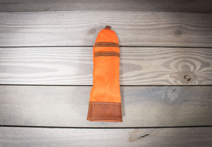 Orange and Natural Leather Traditional Style Hybrid Cover- Steurer & Jacoby