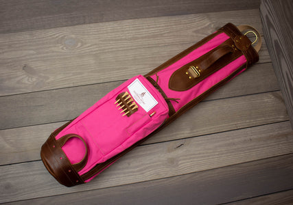 Pink and Chestnut Leather Pencil Style Golf Bag- Steurer & Jacoby