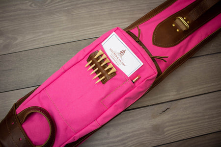 Pink and Chestnut Leather Pencil Style Golf Bag- Steurer & Jacoby