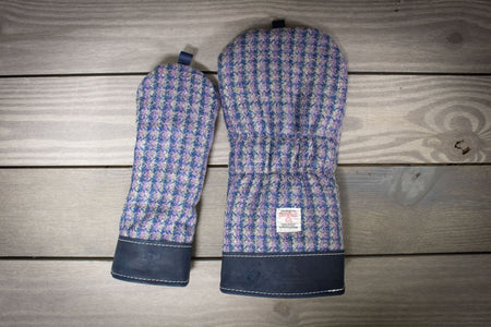 Purple and Navy Harris Tweed Driver Cover- Steurer & Jacoby