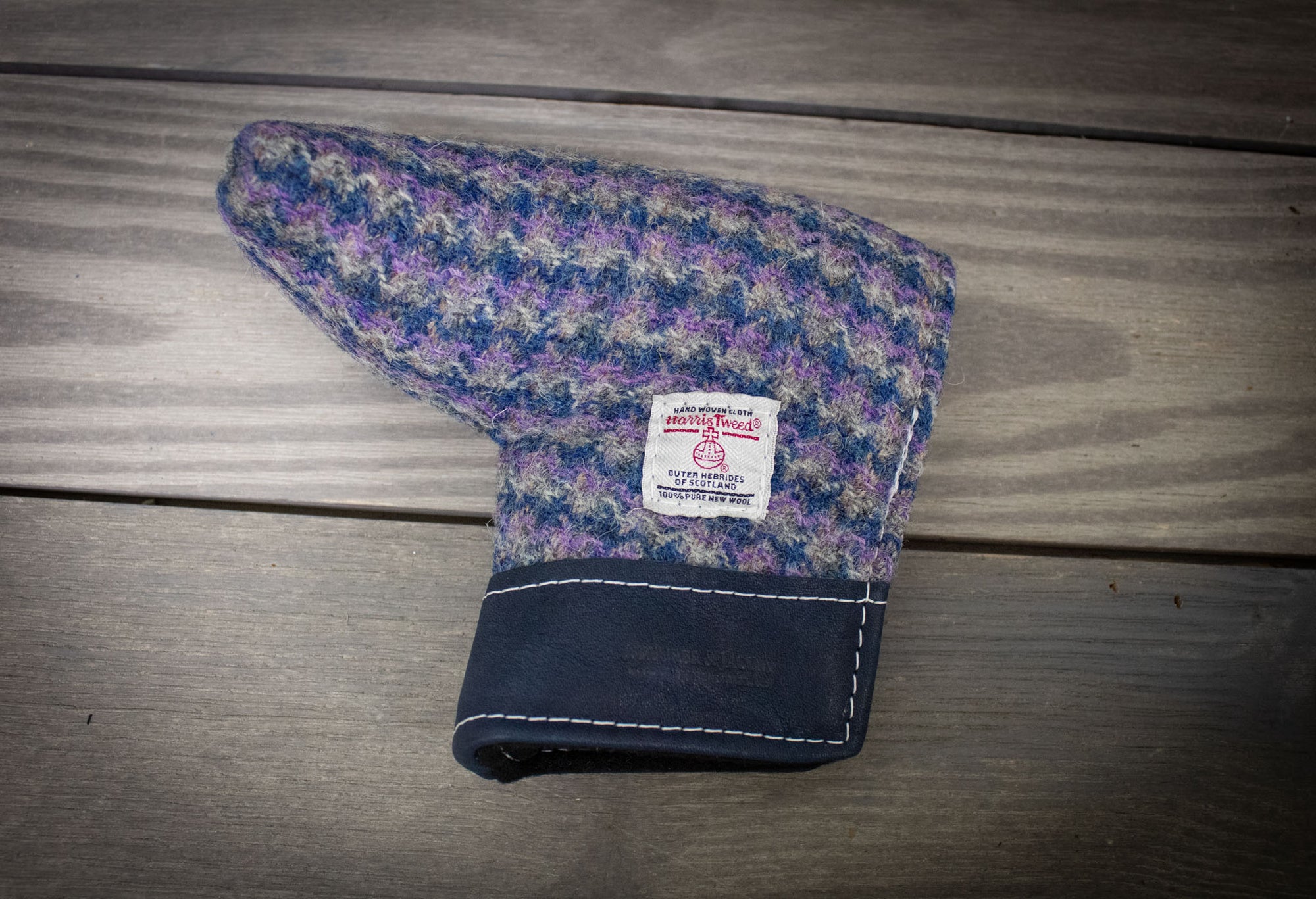 Purple and Navy Harris Tweed Putter Cover- Steurer & Jacoby