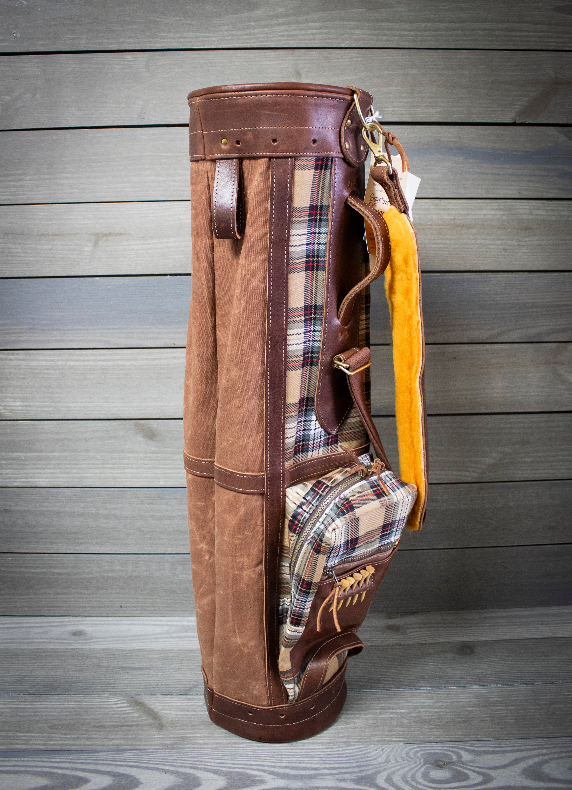 Stewart Camel Modern Tartan Gran Tour Style Golf Bag- Steurer & Jacoby