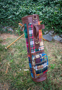 Patchwork Tartan 8" Sunday Style Golf Bag Outside- Steurer & Jacoby