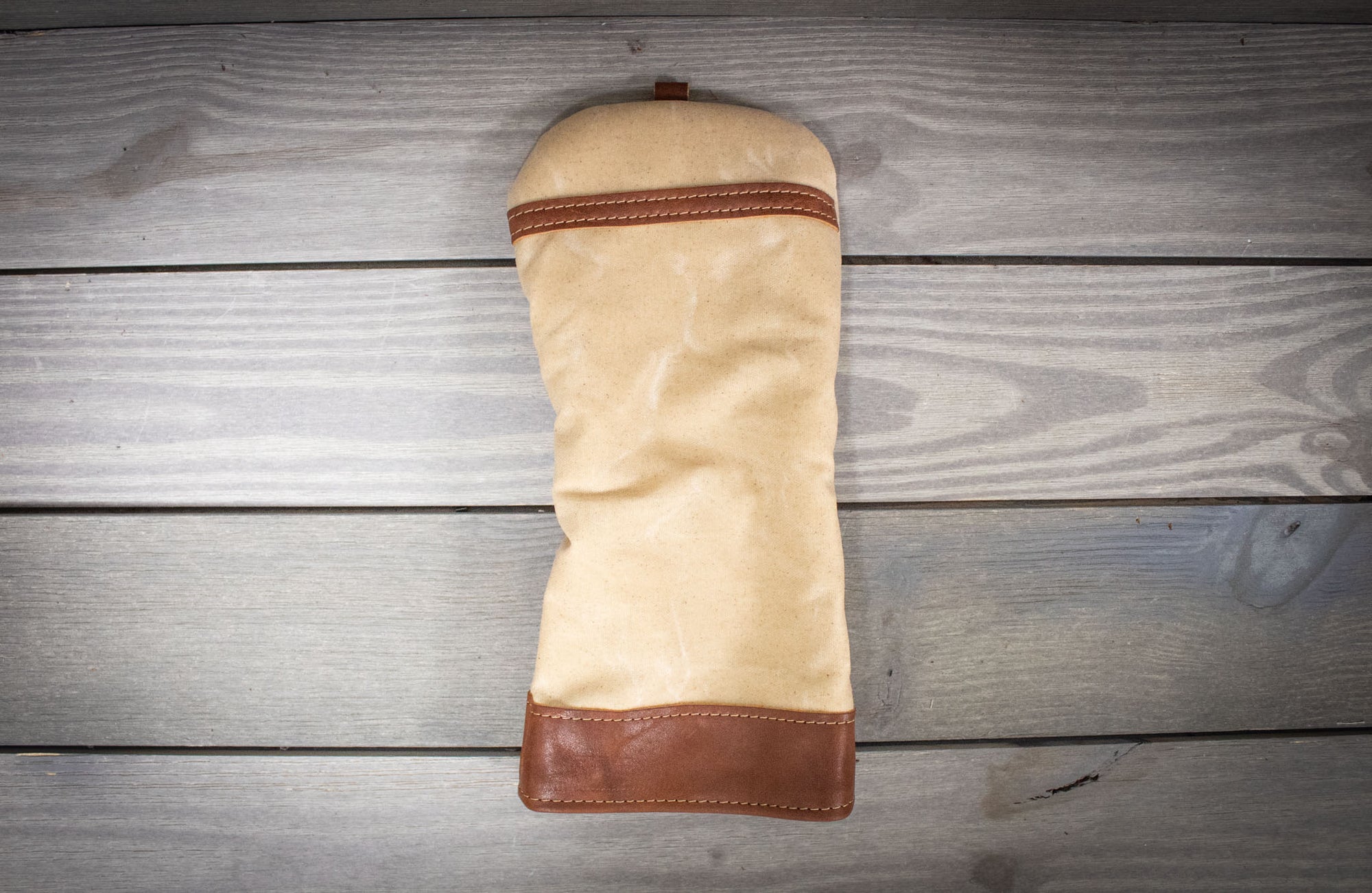 Natural Canvas and Leather Driver Cover- Steurer & Jacoby