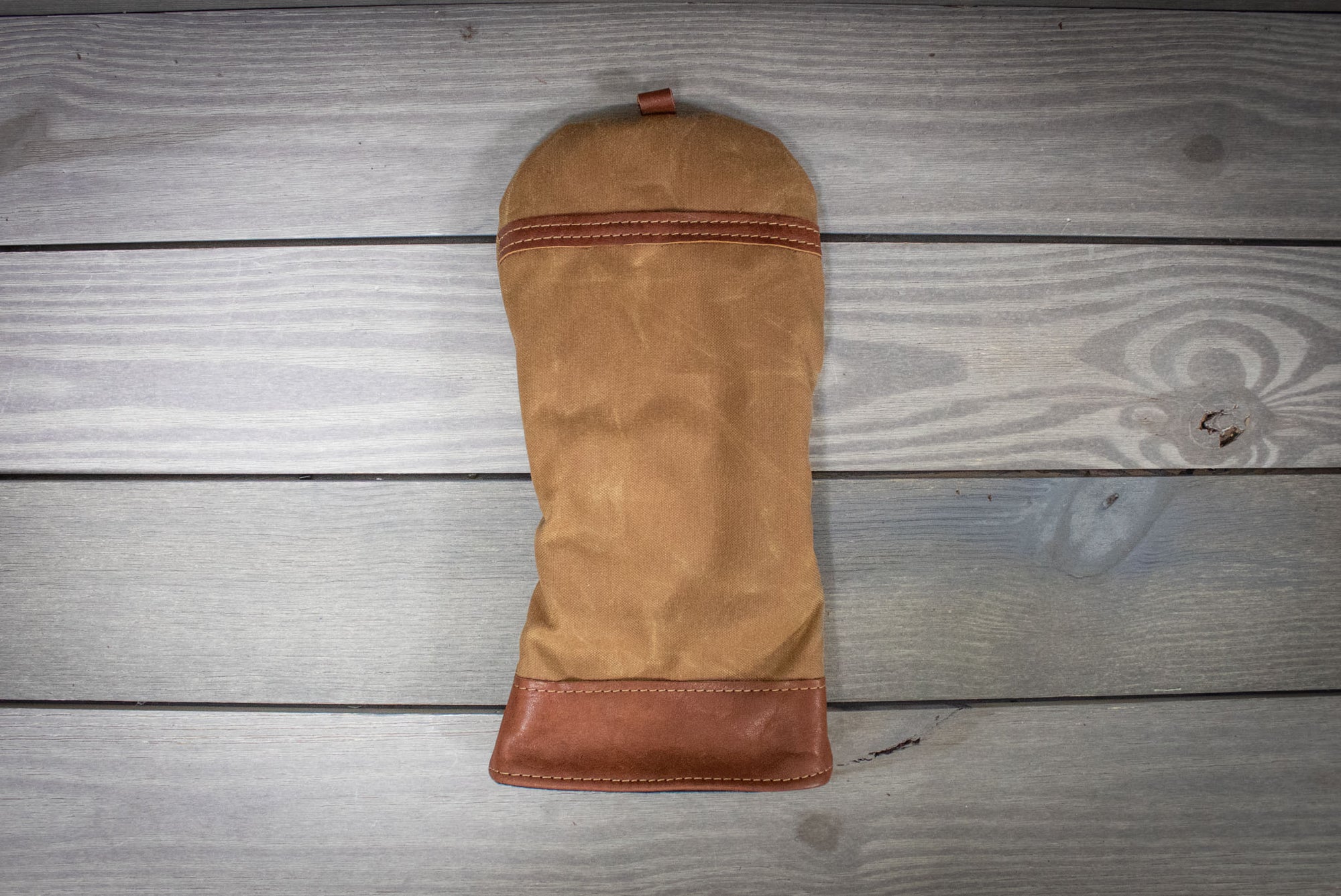 Field Tan Canvas and Leather Driver Cover- Steurer & Jacoby