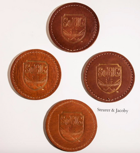 Handcrafted Leather Coasters- Round - Steurer & Jacoby