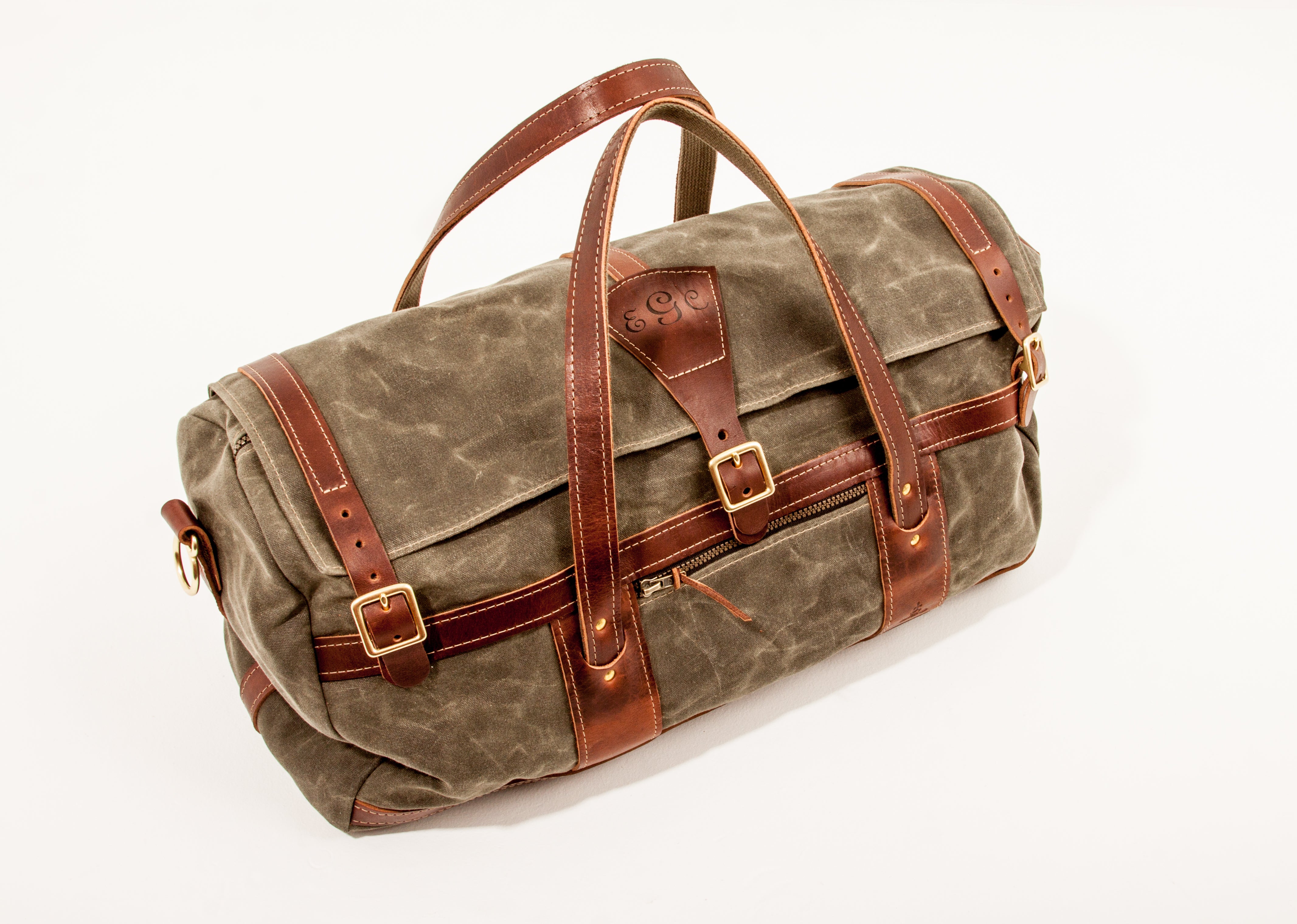 Canvas Leather Duffle Bag | Military Duffle Bag