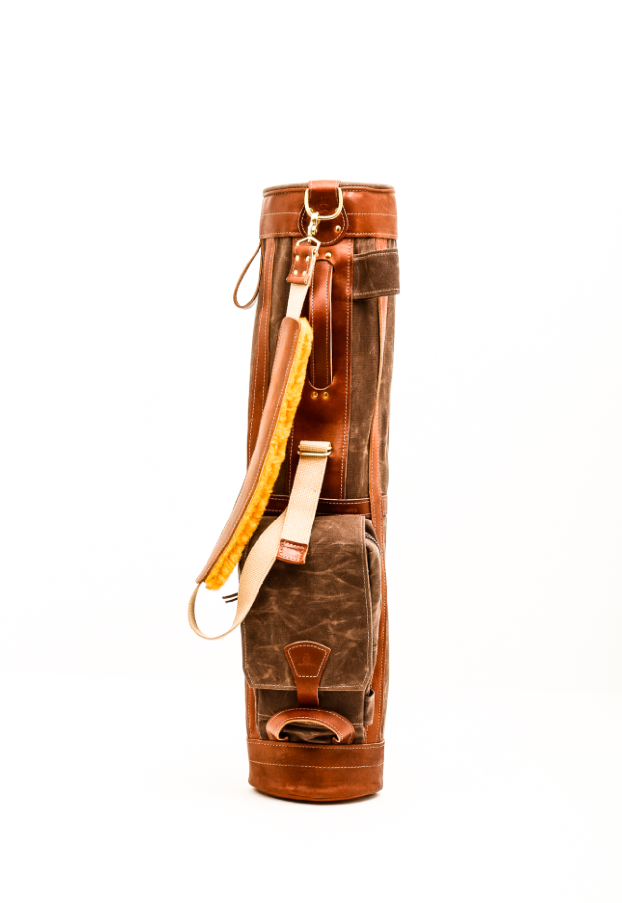 Golf Bag Golfer Men's Tie Pin Tie Tack: Vintage Gold Tone - Stand