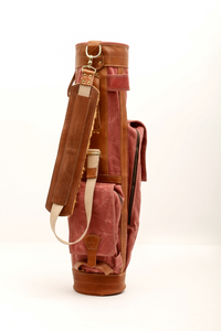 Sunday Golf Bag -  8" | 2 Pockets in Nantucket Red with Natural Leather 