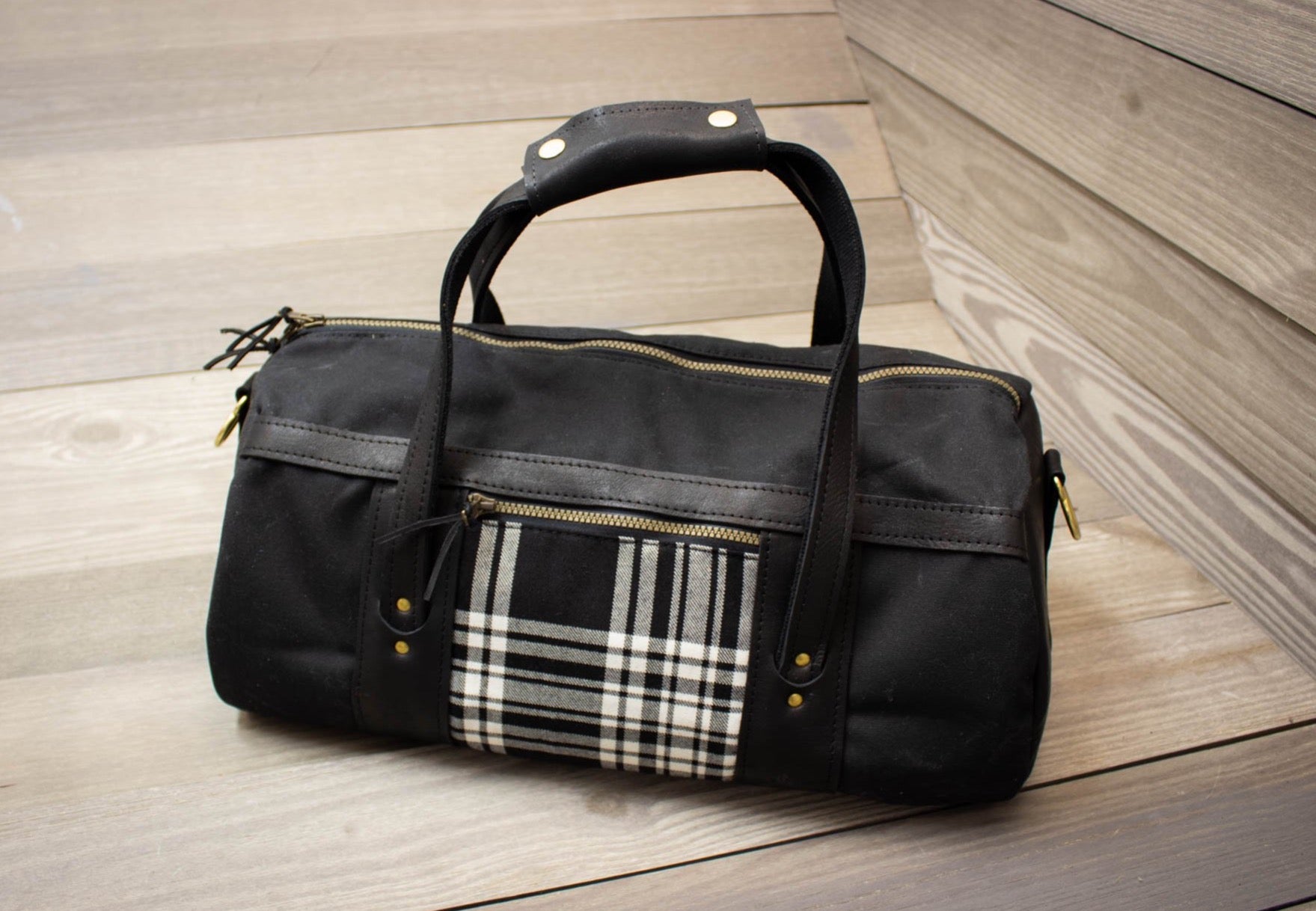 Leather and Canvas Duffel Bag - Steurer & Jacoby