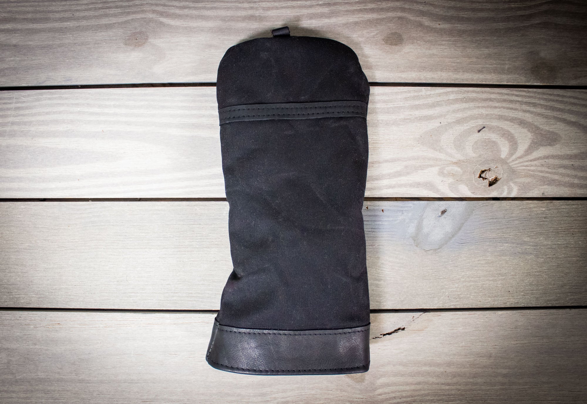 Black Waxed Canvas and Black Leather- Driver Cover- Steurer & Jacoby