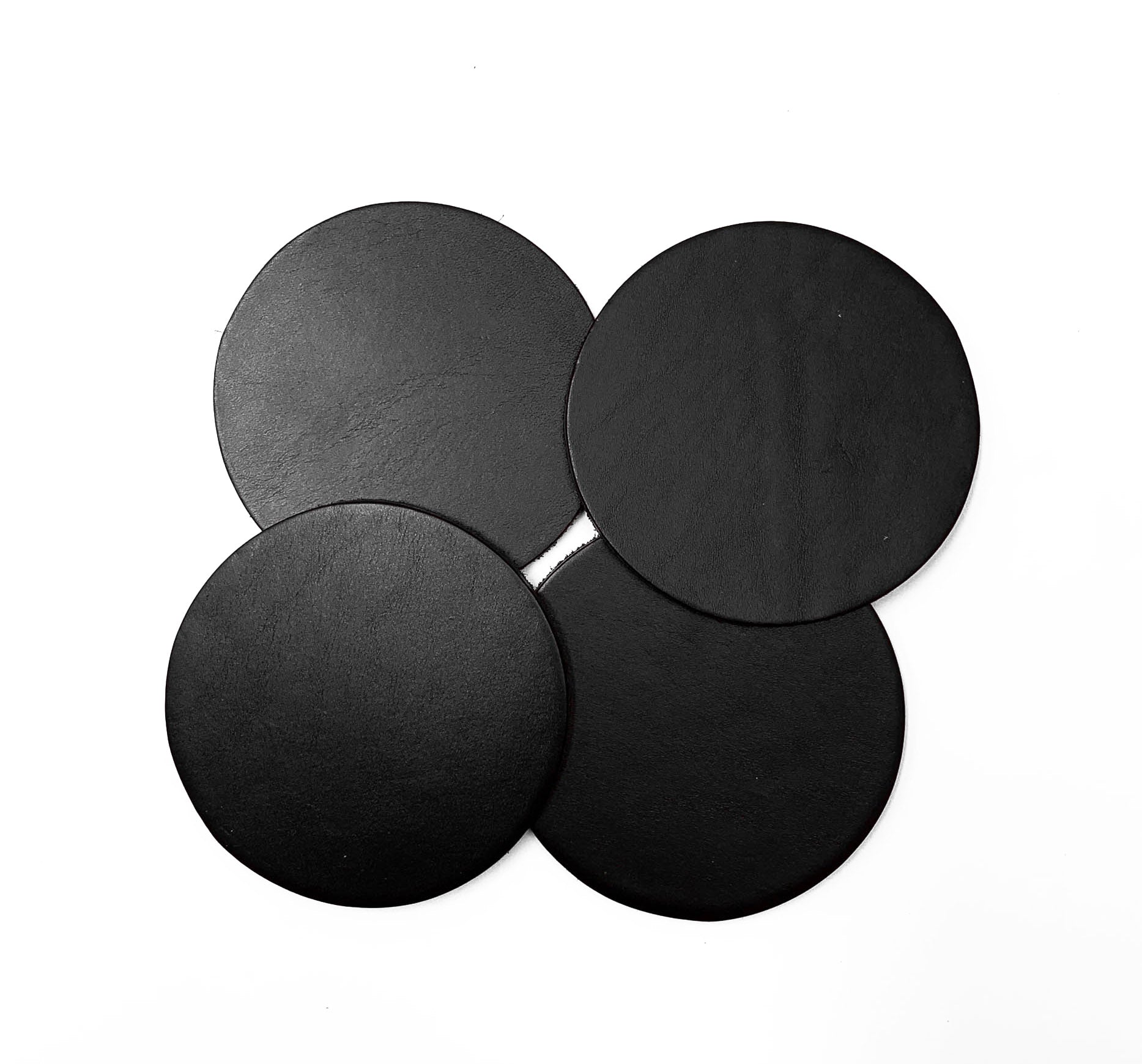 Black Leather Coasters Blank- Steurer & Jacoby