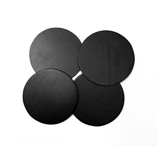 Black Leather Coasters Blank- Steurer & Jacoby