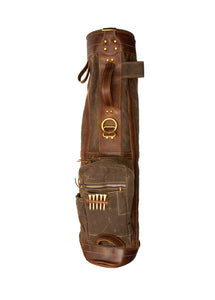 The Caddy Golf Bag- Bourbon Waxed Canvas with Chestnut Leather- Steurer & Jacoby