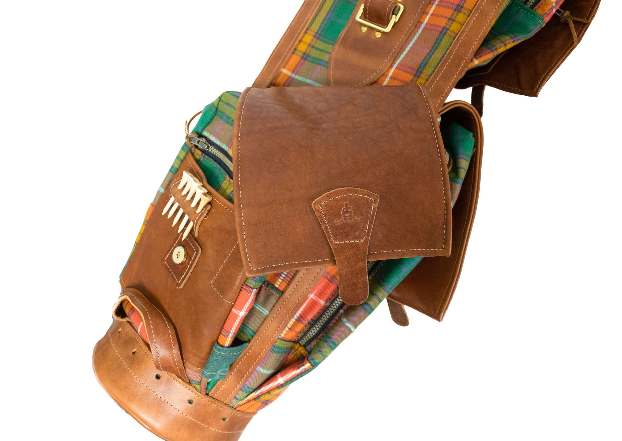 Tartan and Leather Shoe Bag - Steurer & Jacoby