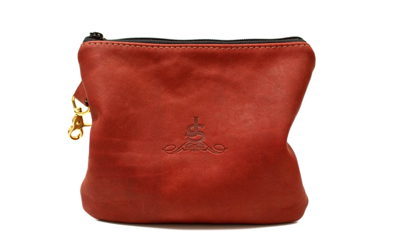 Burgundy Leather Valuables Pouch- Steurer & Jacoby