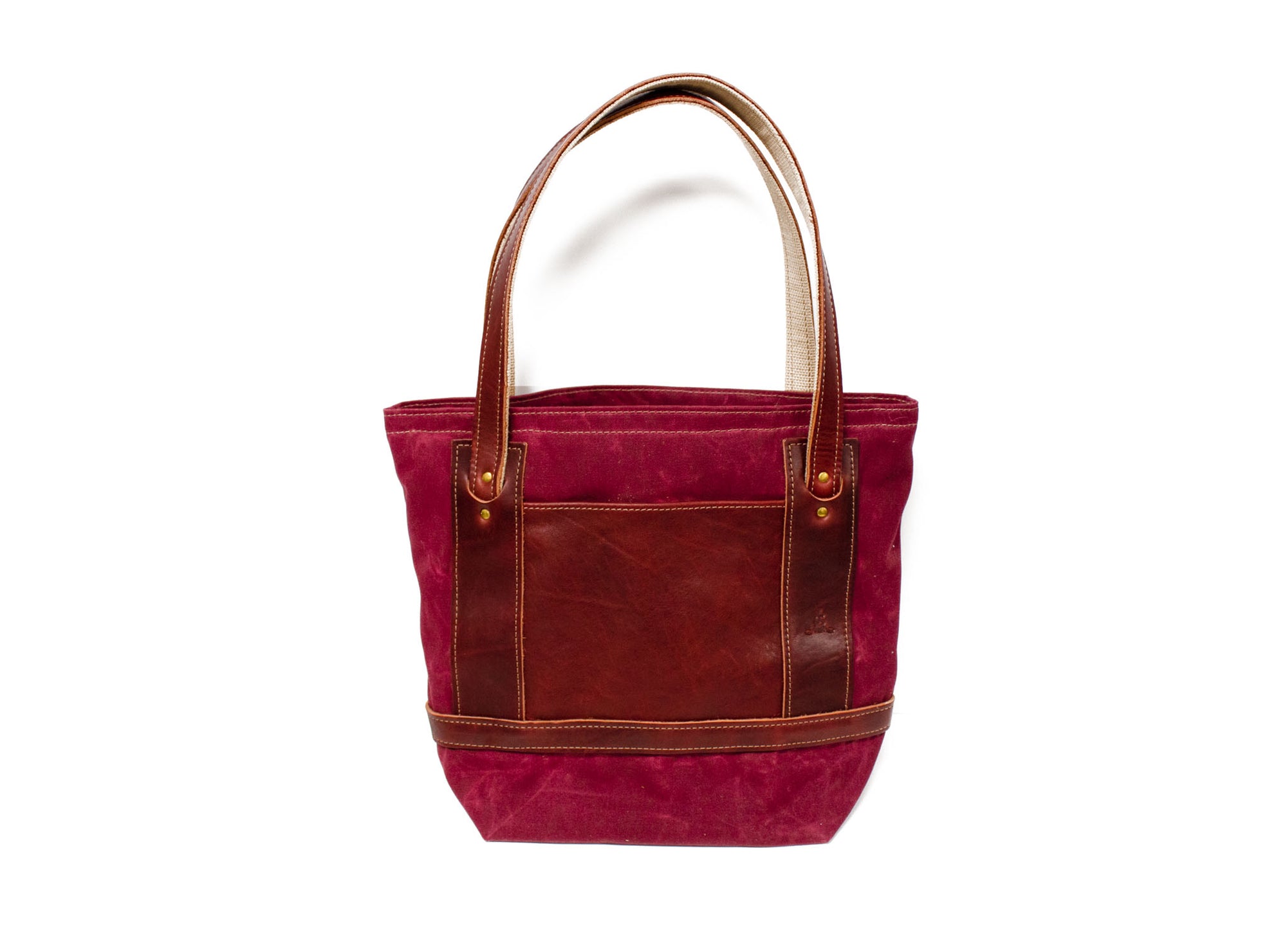 Burgundy Waxed Canvas & Leather Purse- Steurer & Jacoby
