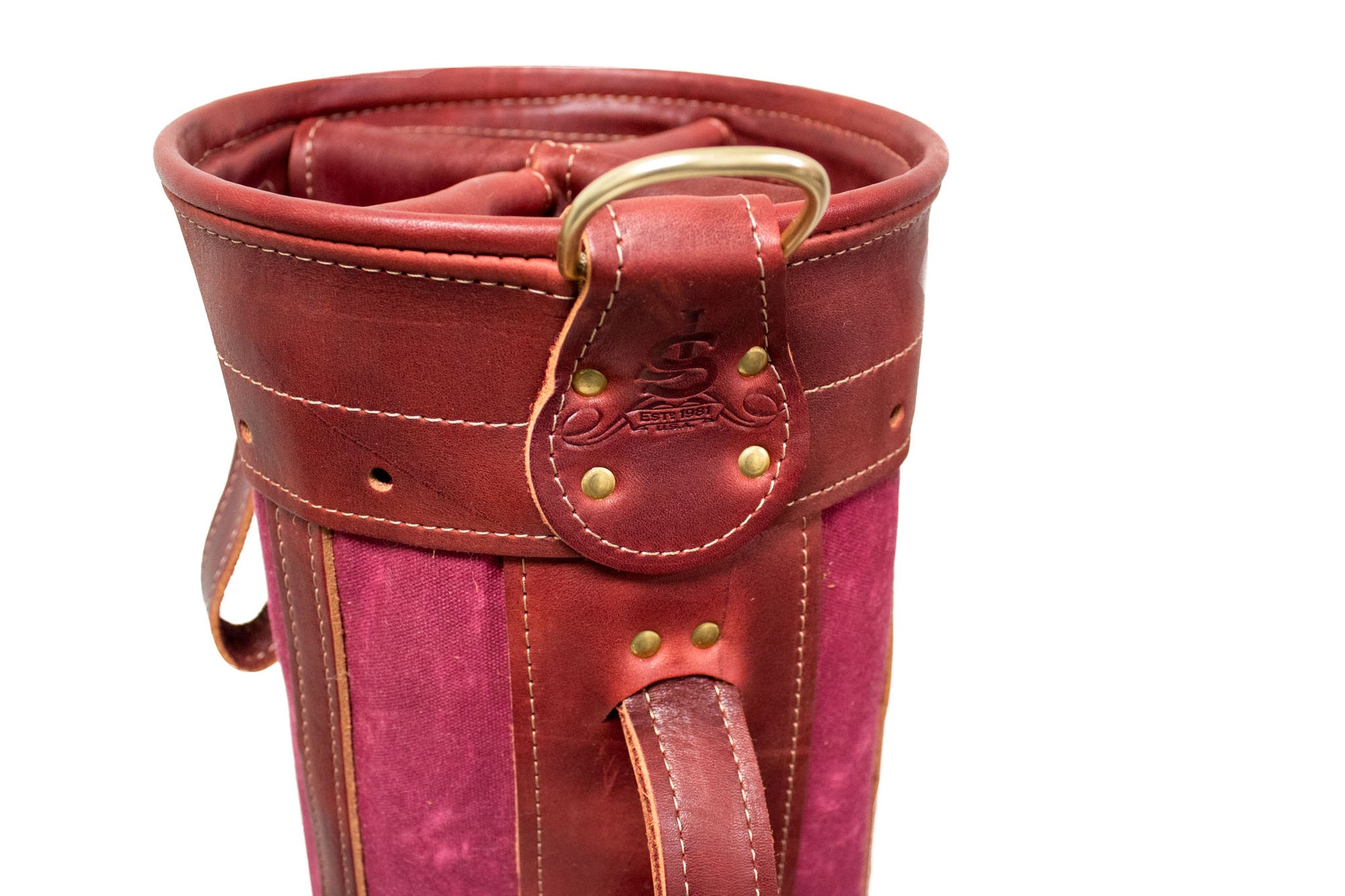 Burgundy Waxed Canvas with Burgundy Leather Staff Bag- Steurer & Jacoby