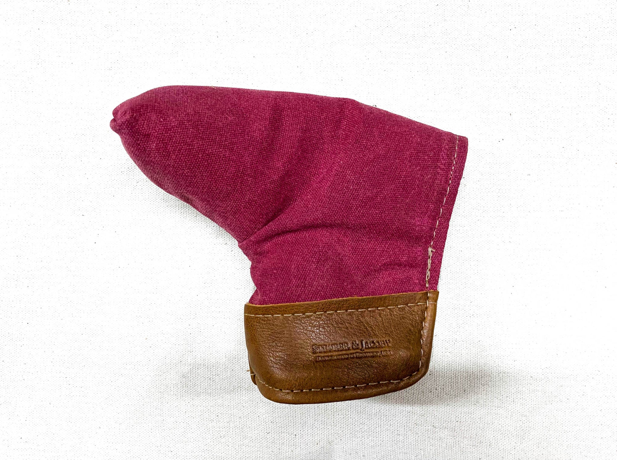 Burgundy Waxed Cotton Duck Putter Cover- Steurer & Jacoby